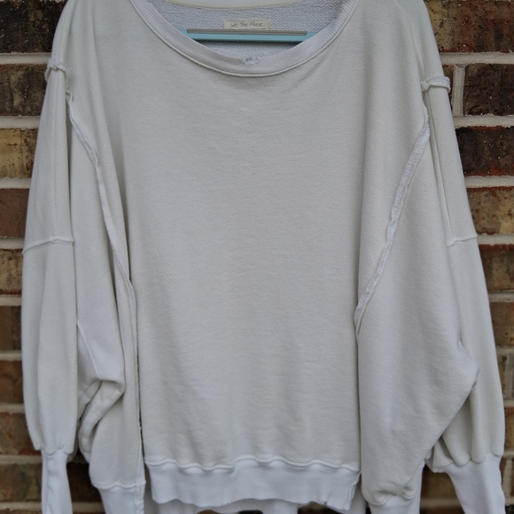 ๐ We The Free Free People Creamy White Camden Sweatshirt. Sz. M - Picture 3 of 11